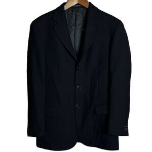 Arnold Zimberg New York Men's Black Textured Blazer Jacket Pure New Wool Made in